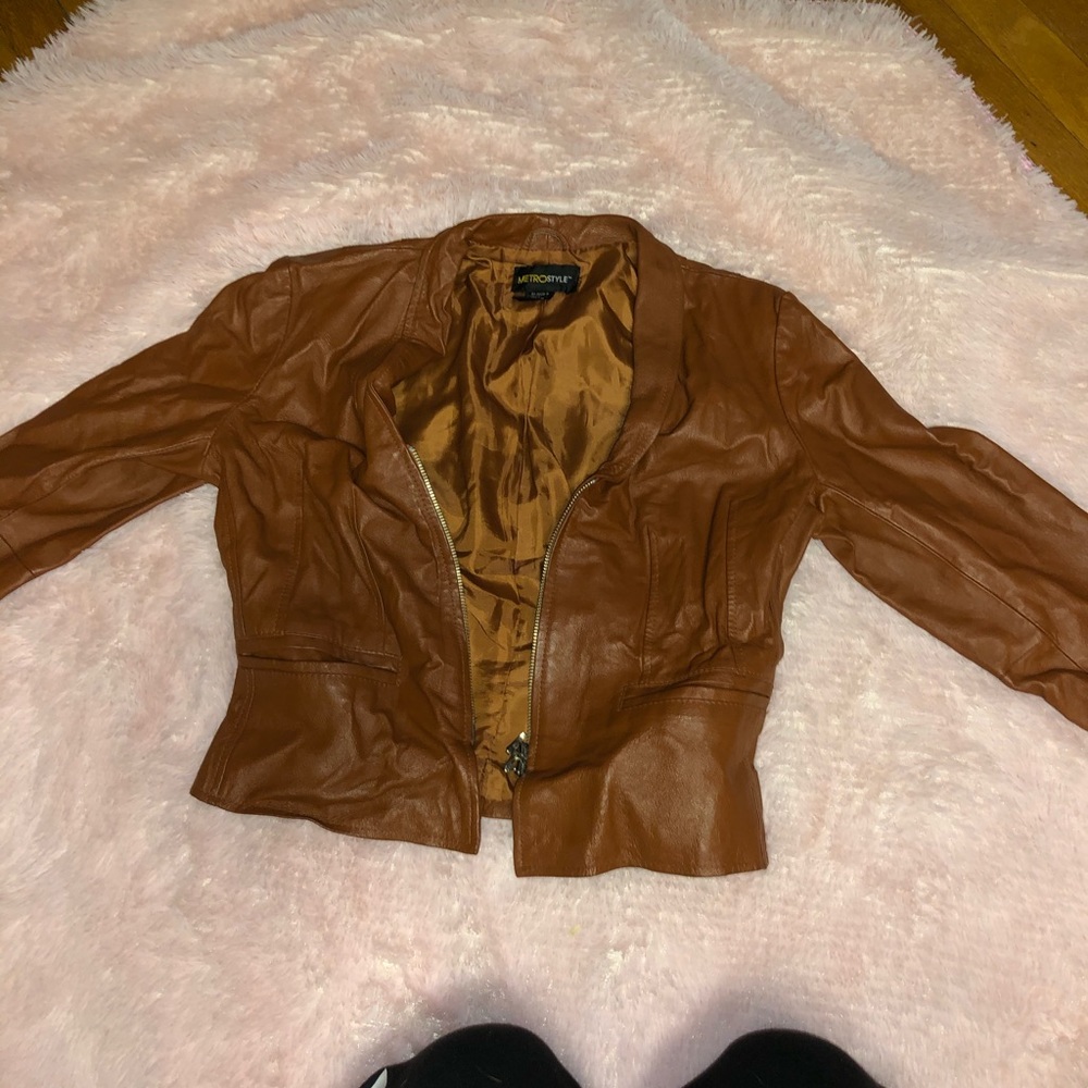 Red/brown leather jacket
